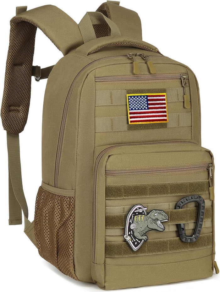 Kids tactical Backpack for Boys School Bag 20L mini Children Backpack for Outdoor Camping Travel (Black Camo)