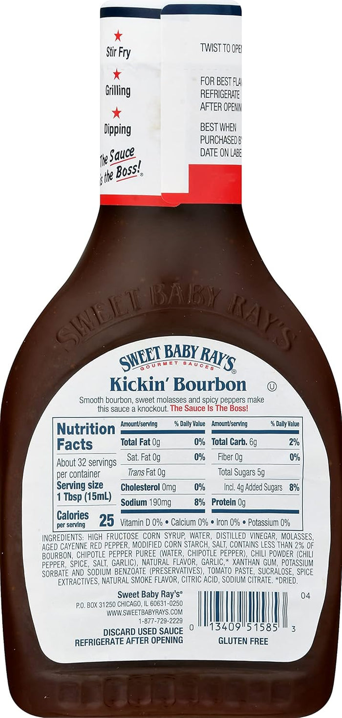Sweet Baby Ray's Sauce and Marinade, Kickin' Bourbon , 16 OZ