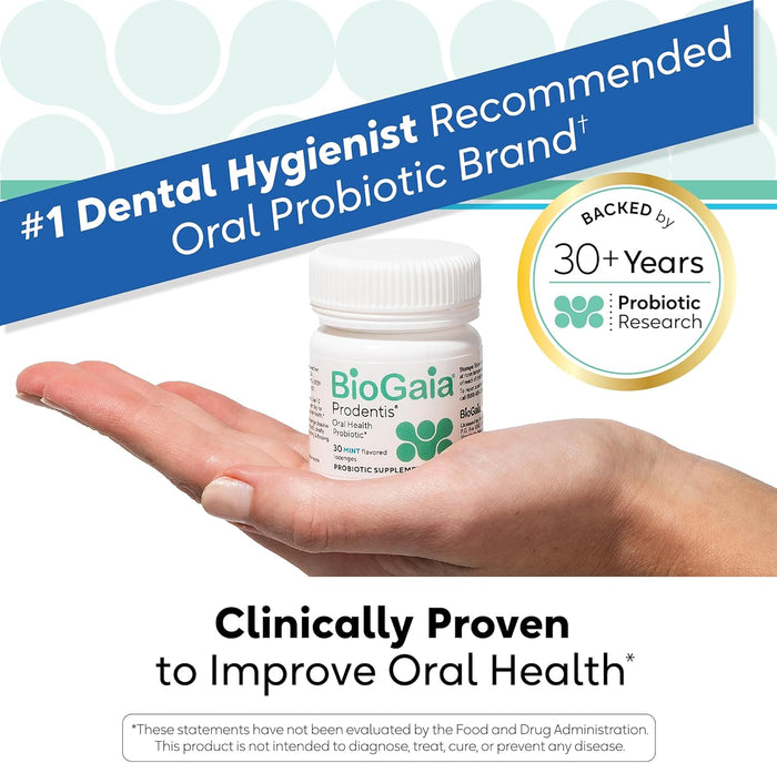 BioGaia Prodentis | Oral Probiotics | Promotes Healthy Gums & Teeth | Defends Against Bad Breath & Dental Problems | Improves Oral Health | Apple Flavored Dental Probiotic Lozenge