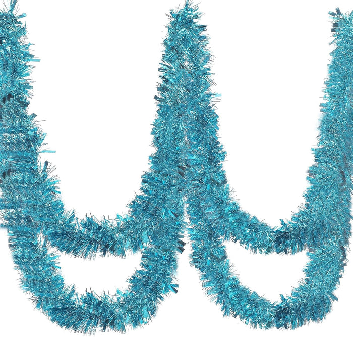 Dingion 59 Feet Christmas Tinsel Garlands Metallic Twist Garland Hanging Garland Ornaments for Halloween Christmas Tree Party Supplies Indoor and Outdoor Decoration(Shinny,Red Green Silver)