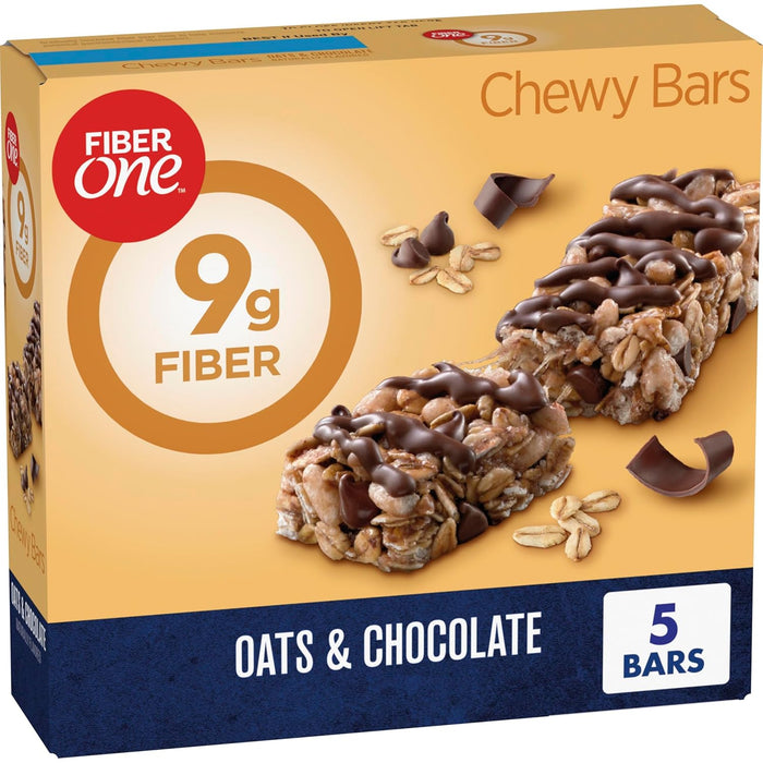 Fiber One Chewy Bars, Oats and Chocolate, Fiber Snacks, Mega Pack, 15 Ct, 21.2 oz