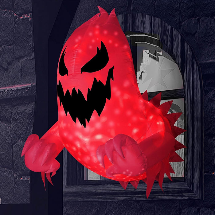 Joiedomi 4.5 FT Halloween Inflatable Scary Flying Ghost Broke Out from Window Inflatable with Build-in LED Blow Up Ghost for Halloween Party Indoor, Outdoor, Yard, Garden, Lawn Decoration