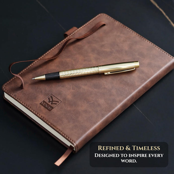 Veway Vegan Leather Journal and Pen Set, Tree of Life Notebook, A5 Lined Writing Journal with 224 Pages, Index and Gift Ready Box