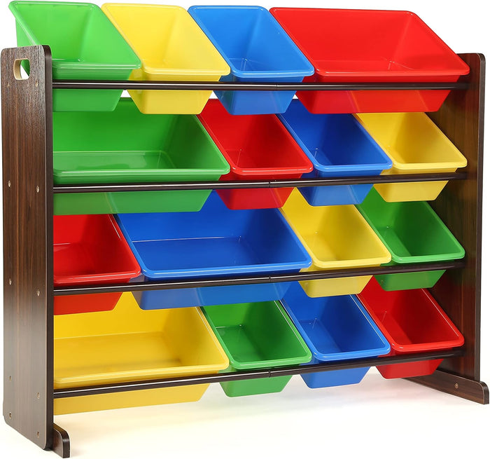 Humble Crew Supersized Toy Storage Organizer with 16 Removable Bins, Grey/White – Large Toy Storage for Toddlers Ideal for Kids' Rooms, Playrooms, and Nurseries - Modern Toy Bins for Kids
