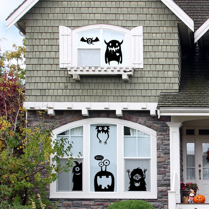 CCINEE 10PCS Giant Halloween Window Clings Novelty Cute Wiggly Monster Window Decal Stickers for Halloween Decoration Supply