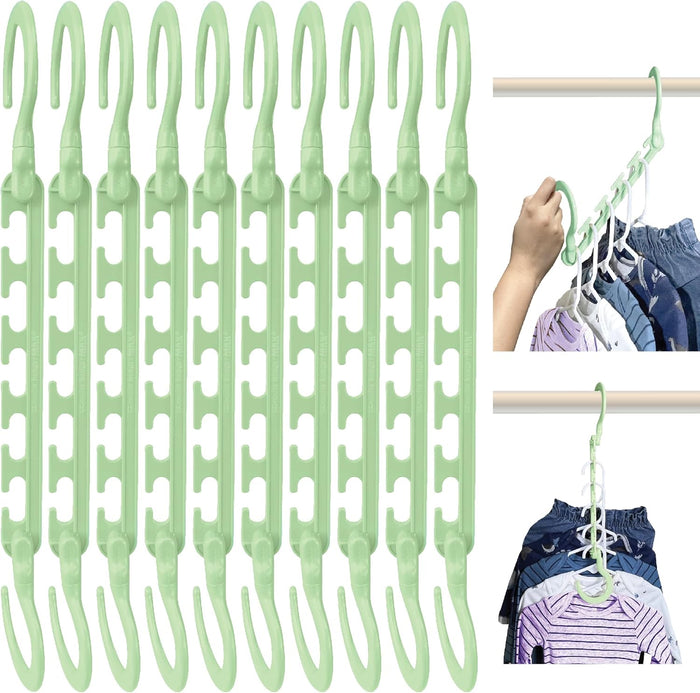 Wonder Hanger Max 10-Pack Space Saving Hangers, Reinforced Hooks Swivels 360°, Cascading Hanger, College Dorms & Storage Closet Organizer, Fully Assembled – Grey