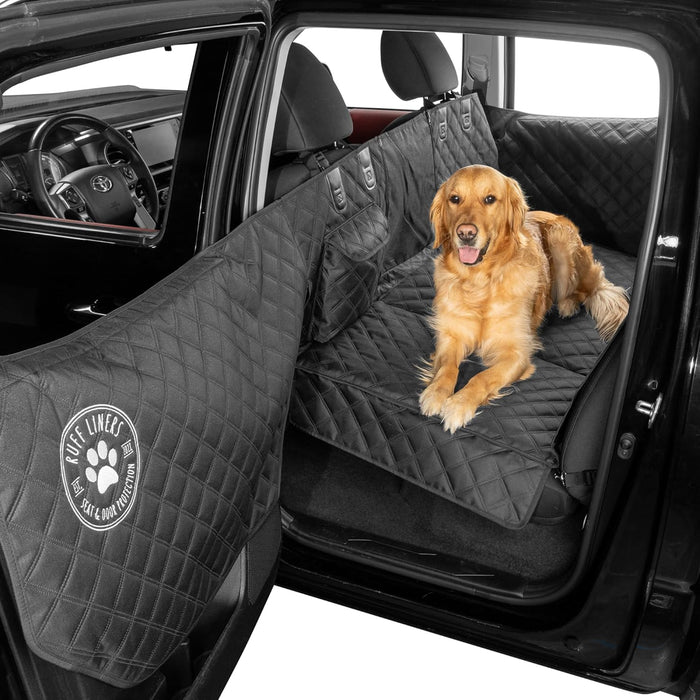 Ruff Liners Medium Back Seat Extender for Dogs – As Seen on Shark Tank – Hard Bottom Platform for Cars, SUVs & Mid-Size Trucks, 400lb Support, Waterproof – Rigid Back Seat Cover for Dogs