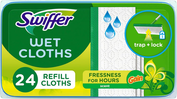 Swiffer Sweeper Wet Mopping Pad Refills for Floor Mop with Febreze Lavender Scent, 12 Count (Packaging May Vary)