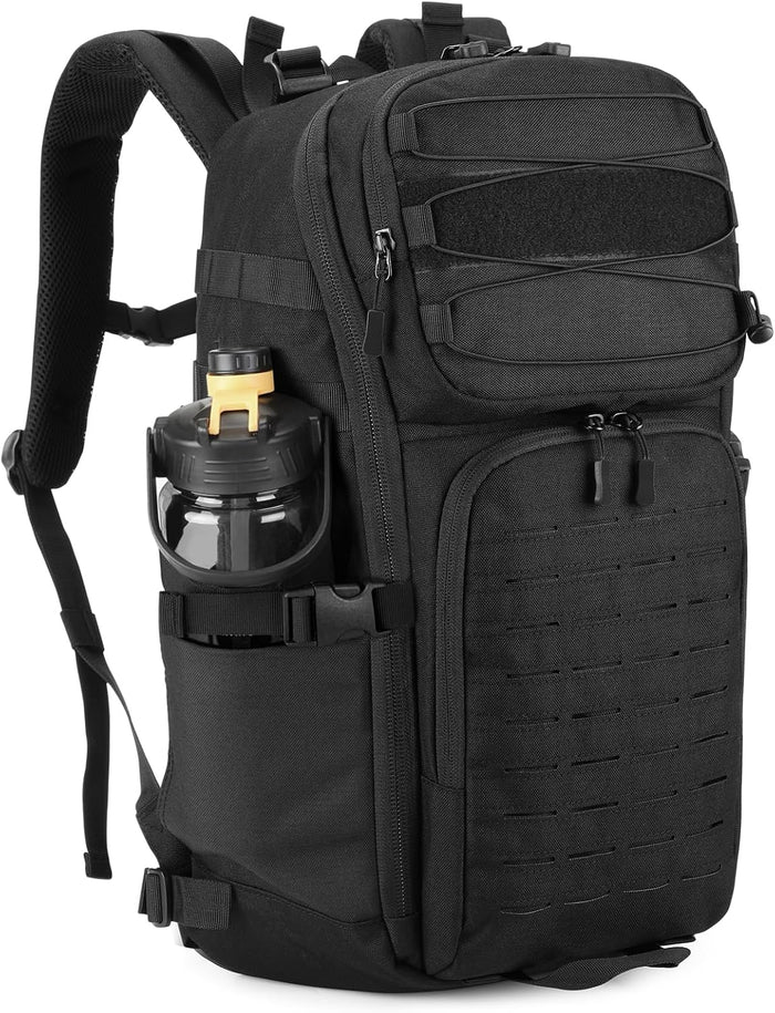 HUNTVP Tactical Backpack Military MOLLE Backpack Hunting Rucksack Gear Assault Pack 25L WR（Black）