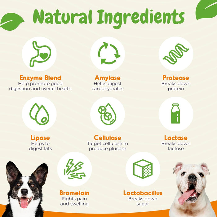 Inner Paw Probiotics for Dogs, Digestive Enzymes & Prebiotic Formula for Gut Health, Dog Probiotics for Diarrhea, Bowel & Immune Support, Chicken Flavor, 120 Soft Chews