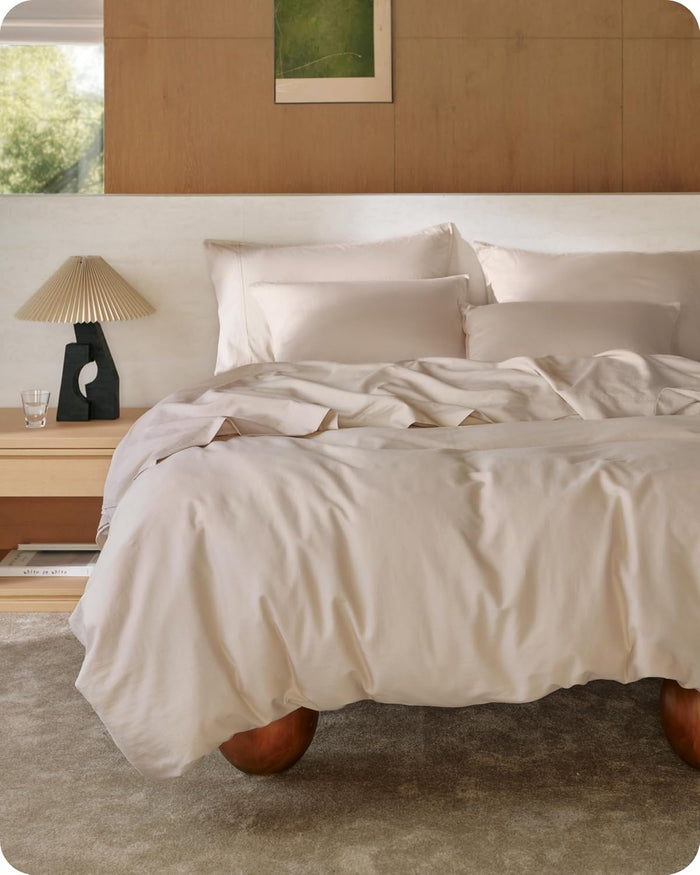 Bedsure Cotton Duvet Cover King, 100% GOTS Organic Cotton Duvet Cover Set, Fair Trade Certified King Bedding Set, Eco-Friendly, Ultra-Soft, Breathable Home Bedding for All Seasons(Ivory, 104"x90")