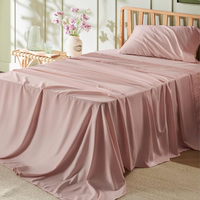 Bedsure Twin Sheets Set - 3 Pieces Soft Twin Bed Sheets - Breathable & Cooling - Hotel Luxury - Easy Care Polyester Microfiber Bedding for Women, Men, Taupe