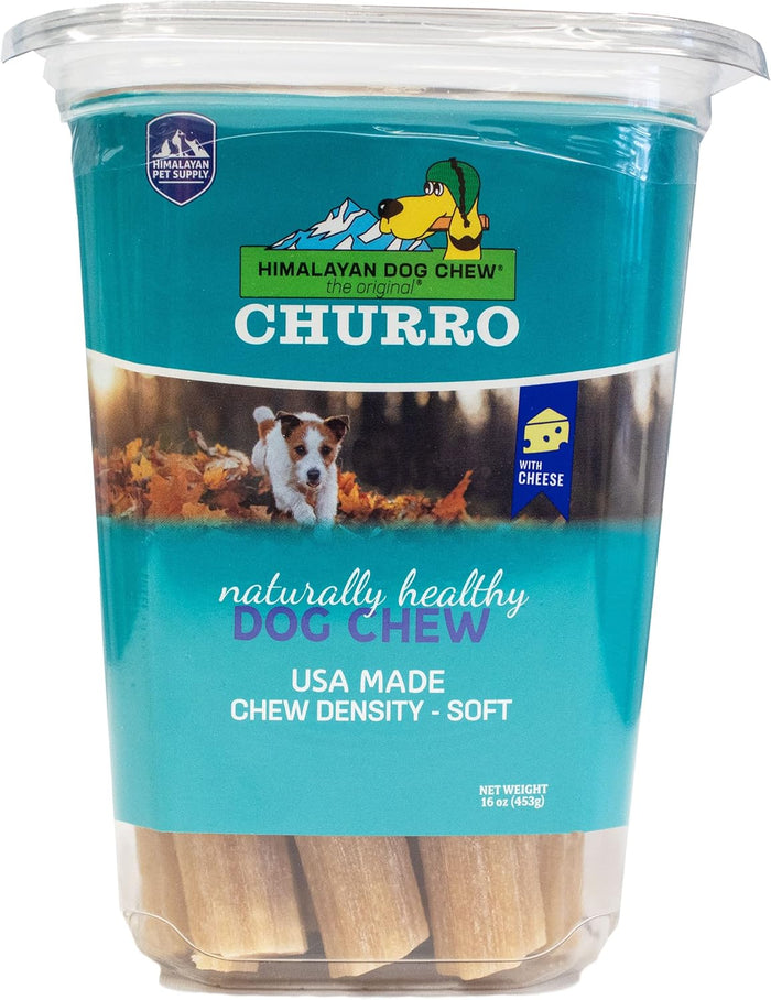 Himalayan Dog Chew Churro Yak Cheese Dog Chews, 100% Natural, Long Lasting, Gluten Free, Healthy & Safe Dog Treats, Lactose & Grain Free, Protein Rich, For All Breeds, Soft, Chicken Flavor, 4 Pack