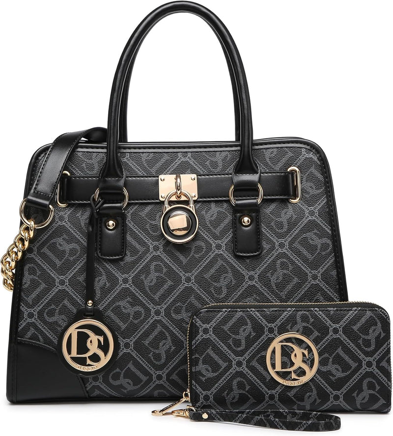 Dasein Women Handbags Top Handle Satchel Purse Shoulder Bag Hobo Bag Work Bag Set 2pcs