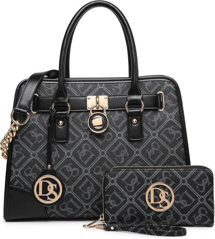 Dasein Women Handbags Top Handle Satchel Purse Shoulder Bag Hobo Bag Work Bag Set 2pcs
