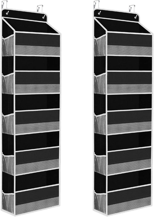 1 Pack Over The Door Organizer, Hanging Storage Organizer with Clear Window, 40lb Ultra Sturdy Large Capacity Room Organizer for Pantry Laundry Bathroom Nursery Closet Baby Essential (Grey)