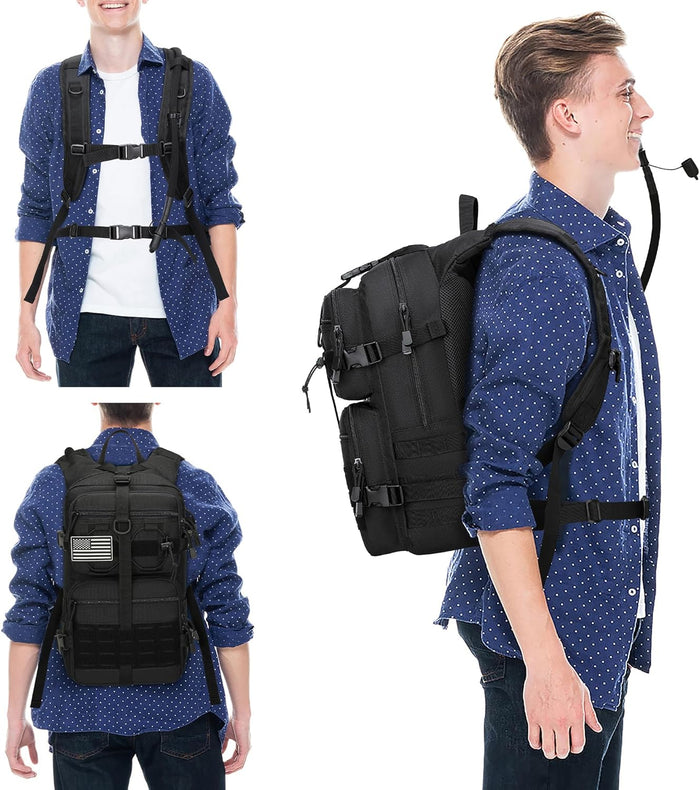1050D Tactical Hydration Backpack with 3L TPU Water Bladder, Military Molle Water Backpack Perfect for Men & Women, Hydration Pack for Hiking, Biking, Running, Climbing, Hunting, Daily Use