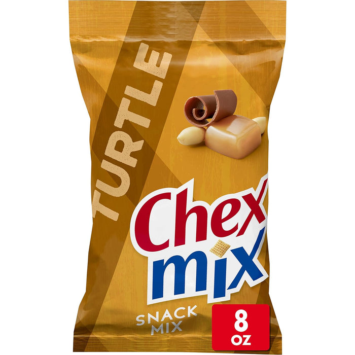 Chex Mix Turtle Snack Mix, Indulgent Snacks, Family Size, 13.5 oz