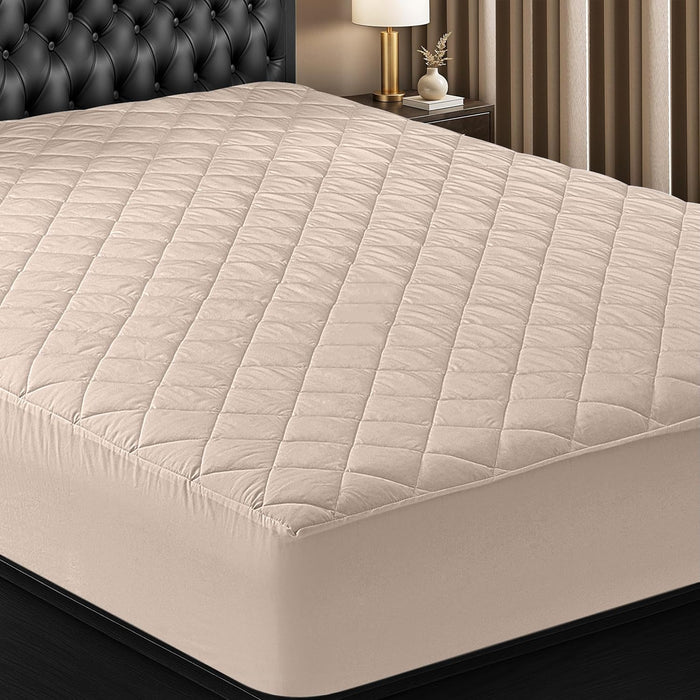 Utopia Bedding Quilted Fitted Mattress Pad, Queen Size, Elastic Fitted Mattress Topper Protector and Cover with Deep Pocket Stretches up to 16 Inches, Machine Washable (White)