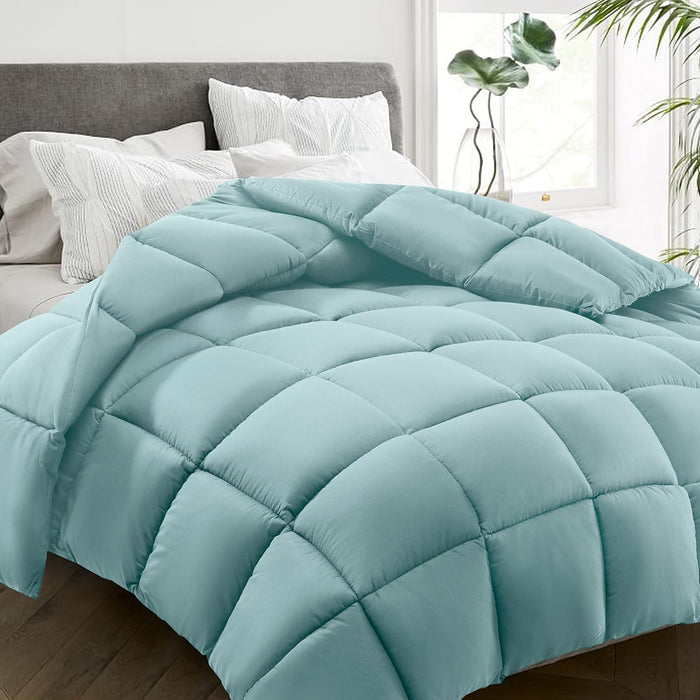 HYLEORY Queen Comforter, All Season Down Alternative Duvet Insert, Winter Warm Quilted Bed Comforter with Corner Tabs,Machine Washable, Dark Grey, 88x88 Inch