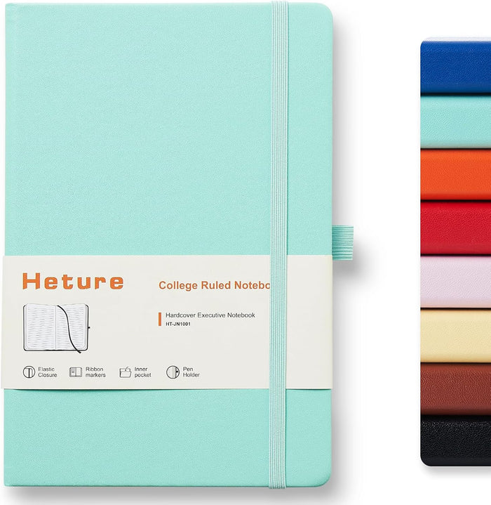 8 Pack Lined Journal Notebooks,A5 Hardcover Notebooks, 5.5 x 8.3 inch, 100GSM, 160 Pages, Classic College Ruled Notebooks for Writing/Work/Travel/College (Black)