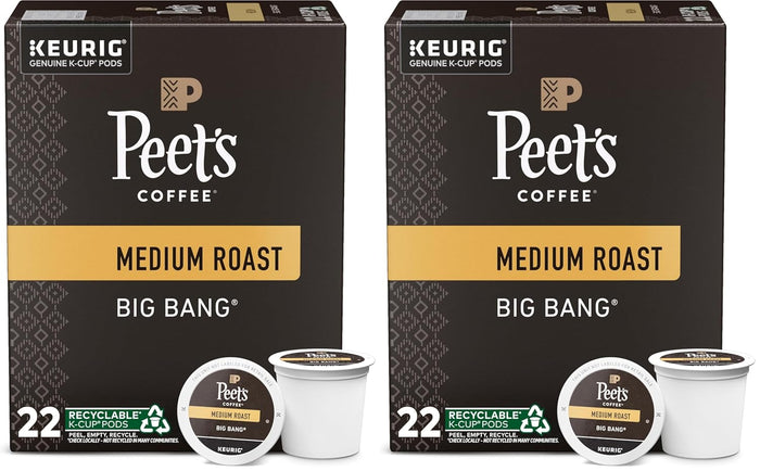 Peet's Coffee, Medium Roast Keurig K-Cup Pods - Big Bang 60 Count (6 Boxes of 10 K-Cup Pods)