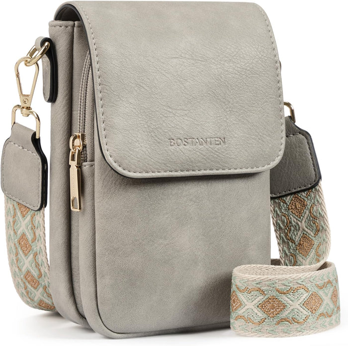 BOSTANTEN Small Crossbody Bags for Women Cell Phone Purse Leather Wallet Handbags with Card Slots