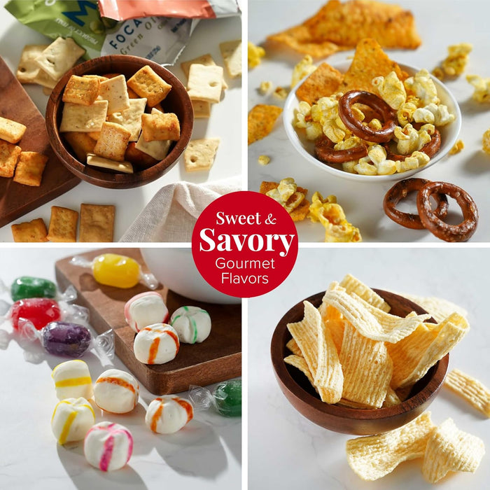 Broadway Basketeers Festive Gift Basket Tower – Gourmet Food Gifts with Chocolates, Cookies, Snacks & Treats - Christmas Gift Tower for Celebration, Birthday, Corporate & Thank You Occasions
