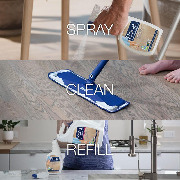 Bona Hardwood Floor Cleaner Spray - 32 fl oz - Unscented - Residue-Free Household Floor Cleaning Solution for Wood Floors