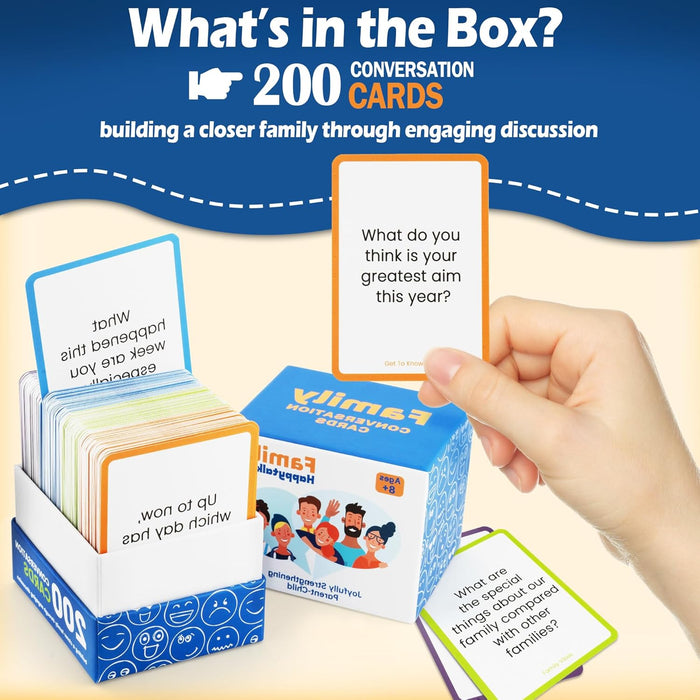 XLART Family Game Night Card: 200 Questions for Ages 12-16 - Conversation Cards - Great for Camping and Family Bonding