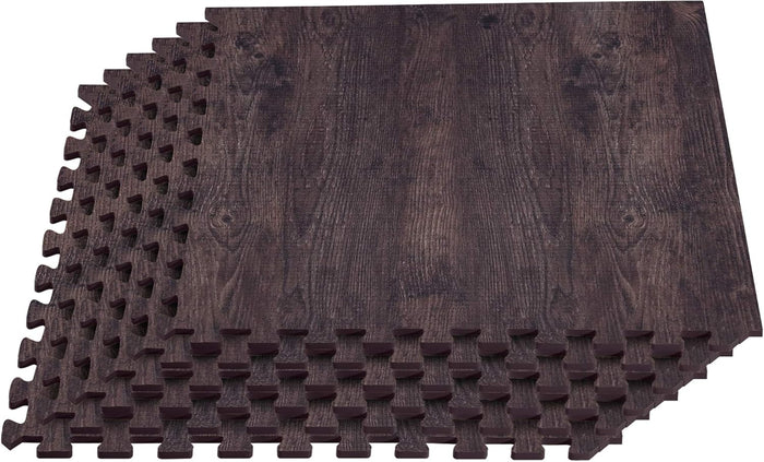Forest Floor Farmhouse 3/8 Inch Thick Foam Tiles Wood Grain Foam Floor Mats