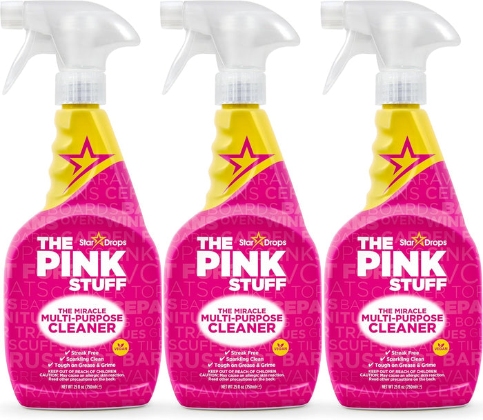 Stardrops The Pink Stuff Miracle Multi-Purpose Cleaner – Removes Grease, Grime, and Stains on Kitchens, Bathrooms, Floors, and More, 25 fl Oz