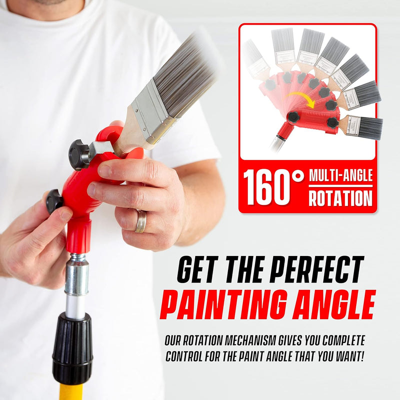 Multi-Angle Paint Brush Extender - High Ceiling Paint Edger Tool, Extension Pole Attachments