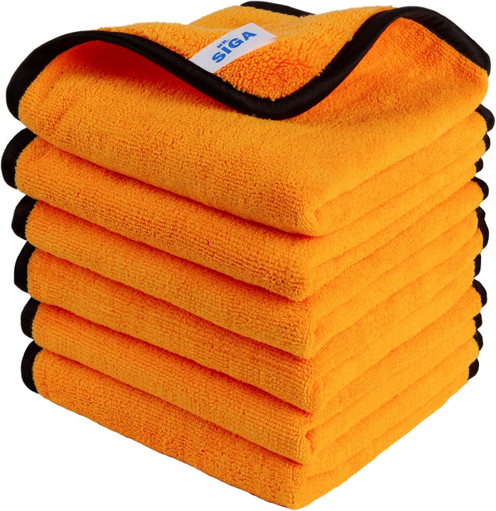MR.SIGA Professional Premium Microfiber Towels for Cars, Dual-Sided Car Washing and Detailing Towels, Gold, 15.7 x 23.6 inch, 12 Pack