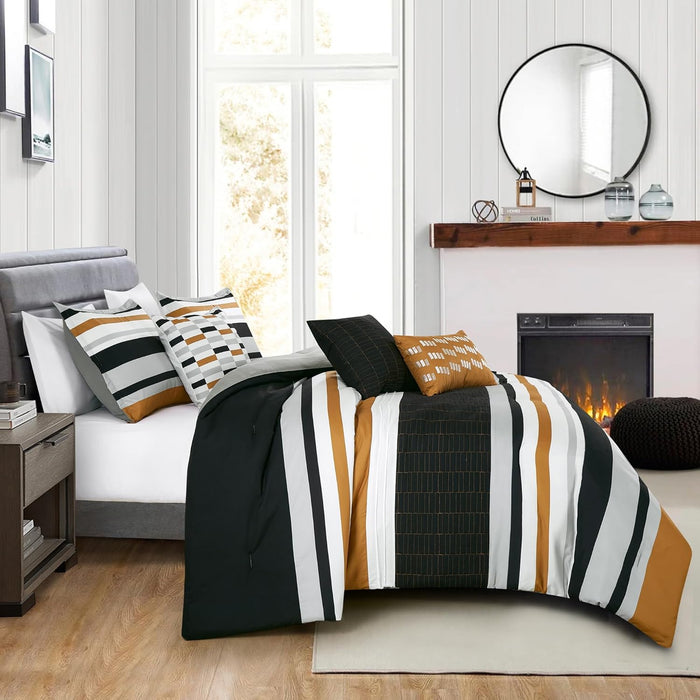 JCrown 6 Piece Bed in Bag Comforter Set - Safari Animal Print - Geometric Pattern in Southwestern Colors - Botanical Style Prints - Ultra Soft All Season Bed Set for Your Bedroom (Animal Print, Queen)
