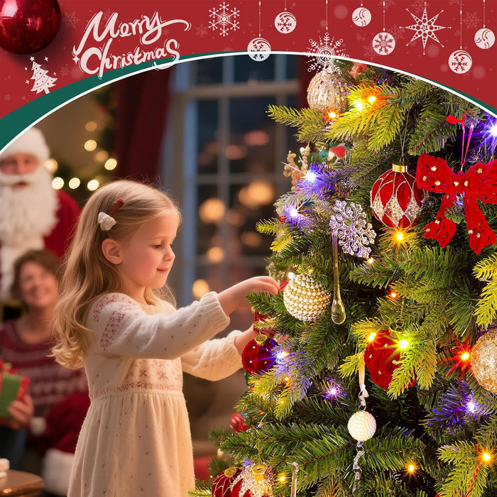 6.5FT Pre-Lit Artificial Full Christmas Tree with 360° Rotating Musical Base, Green Spinning Xmas Tree Holiday Festive Decor with Warm White & Multicolor Lights, 8 Lighting Modes, Timer