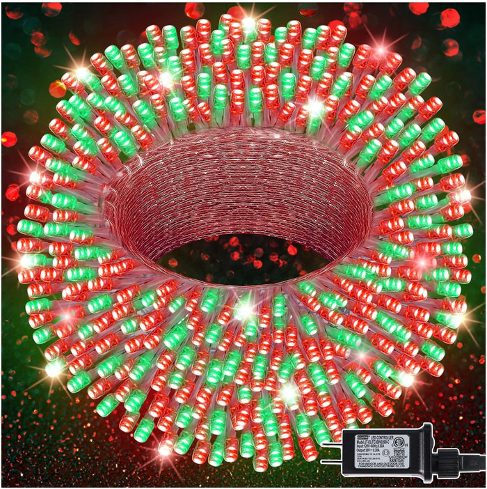 300 LED Halloween String Lights, 98.5FT with 8 Modes, Waterproof, Plug in for Indoor/Outdoor Party Decorations (Purple & Orange)