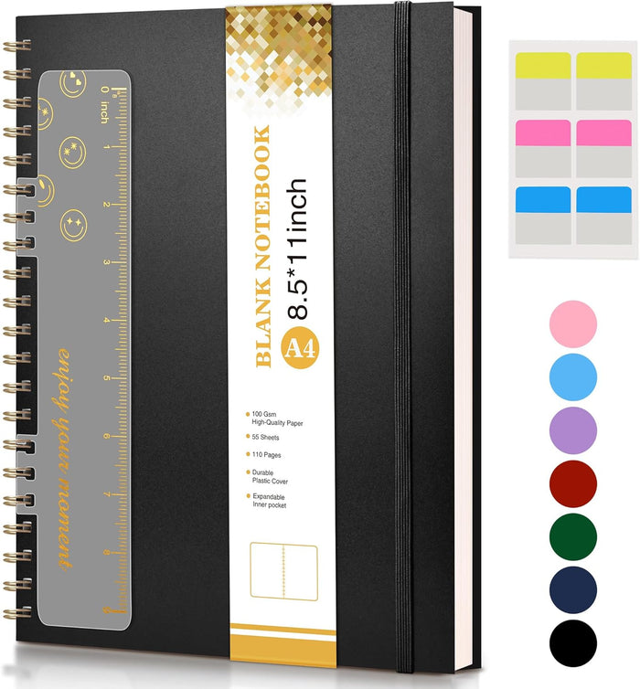 Graph Paper Notebook, Spiral Notebook Journal 8.5” x 11”, A4 Large Grid Notebooks for Women Men, 100 GSM Graph Paper, Plastic Hardcover Spiral Graphing Journals for Work School Engineerin, Yellow