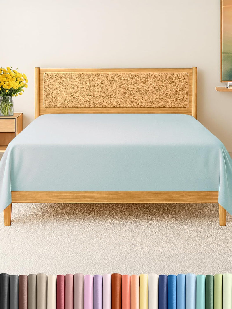 King Size Flat Sheet - Hotel Quality Top Flat Bed Sheet Only - Ultra-Soft, Comfy, Breathable & Cooling - Fade & Wrinkle Free - Easy-Care, Stain & Shrink Resistant Bedding - Easy-Fit & Oeko-Tex - Brown