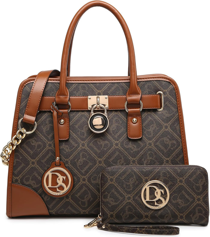 Dasein Women Handbags Top Handle Satchel Purse Shoulder Bag Hobo Bag Work Bag Set 2pcs