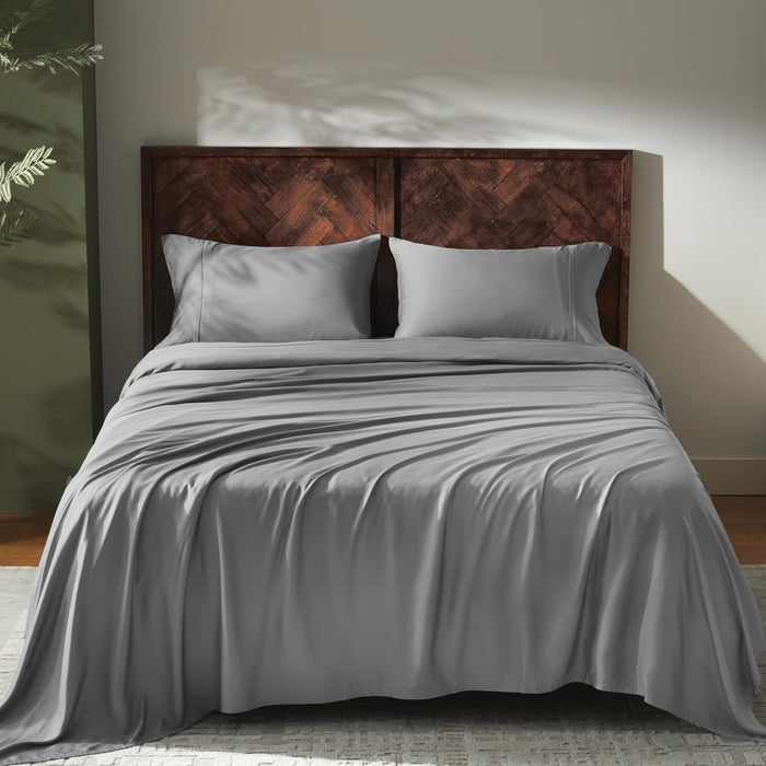 GOKOTTA Queen Sheet Set, 100% Tanboocel® Rayon Derived from Bamboo Sheets Queen Size 6 Pieces Set, Soft & Silky Breathable Sheets,16" Pocket Queen Sheets with Elastic Corner Straps, Moisture Wicking
