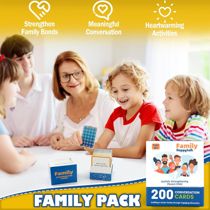 XLART Family Game Night Card: 200 Questions for Ages 12-16 - Conversation Cards - Great for Camping and Family Bonding