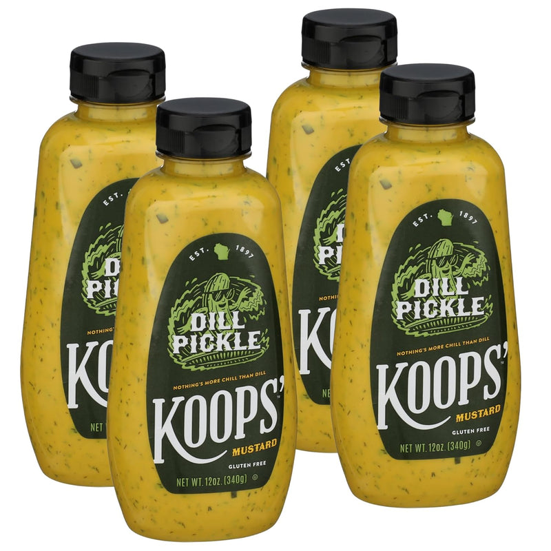Koops' Original Yellow Mustard – Gourmet Mustard, Gluten-Free, Kosher, Made in USA, From Quality Mustard Seeds, Yellow Mustard Sauce – 12 Oz, Pack of 12