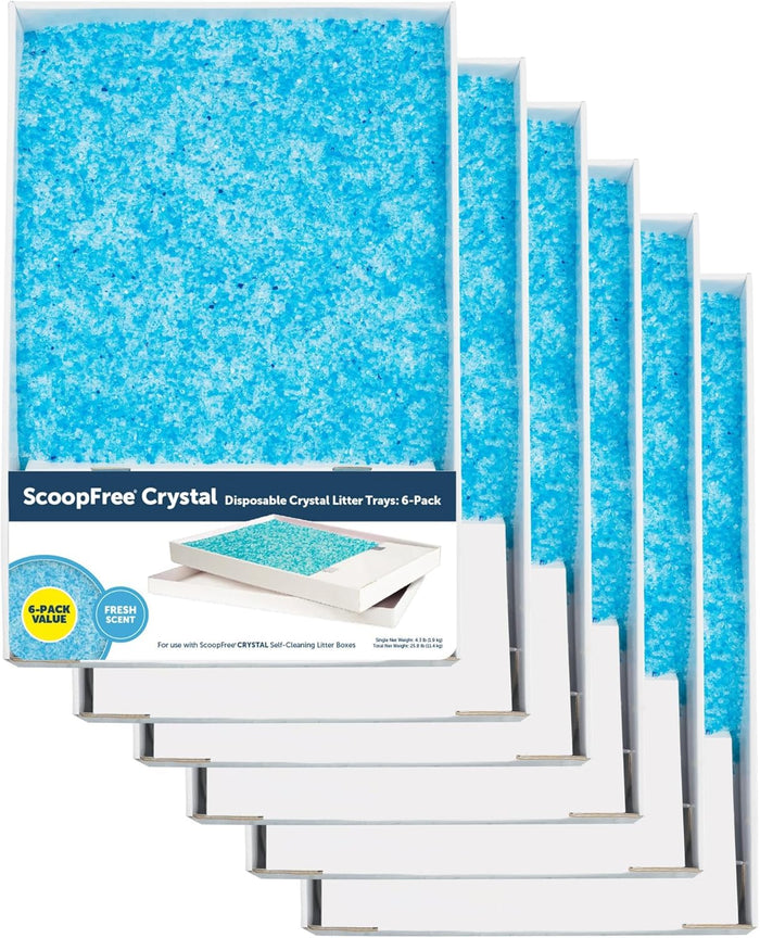 PetSafe ScoopFree Disposable Crystal Cat Litter Tray - Easy Cleaning Box - Refill Tray for Electric Litter Box - Fresh Scent - 4.3 lb Bags - 3 Pack