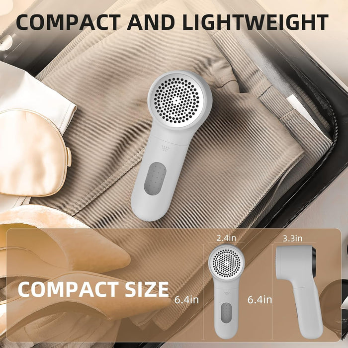 Fabric Shaver, Electric Lint Remover, Rechargeable Lint Shaver, Household Essentials for Clothes, Upholstery, Furniture, Sweater Defuzzer to Remove Pilling, Battery Operated, Birch