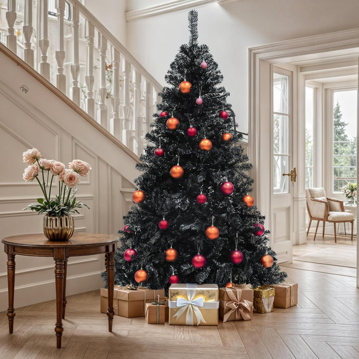 YITAHOME 7.5FT Prelit Slim Fraser Grande Christmas Tree with Remote Control, Artificial Hinged Drooping Pencil Prelit Holiday Christmas Tree w/ 2199 Mixed PE & PVC Tips, 400 Lights & 11 Light Modes
