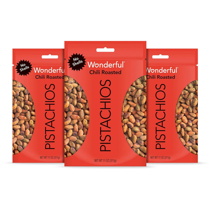 Wonderful Pistachios No Shells, 3 Flavors Mixed Variety Pack of 9 (0.75 Ounce), Roasted & Salted Nuts (4), Chili (3), Honey (2), Protein Snacks, Gluten Free, Healthy Snacks Variety Pack for Adults, Stocking Stuffers