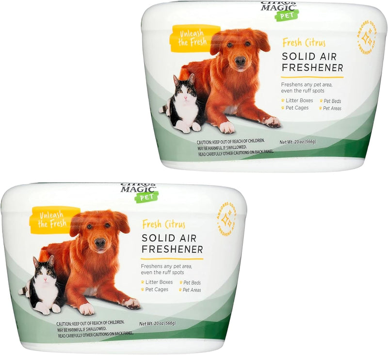 Citrus Magic Pet Odor Absorbing Solid Air Freshener for Home, Air Purifier, Fresh Citrus, Must have Pet Supplies, 8 Oz (Pack of 3)