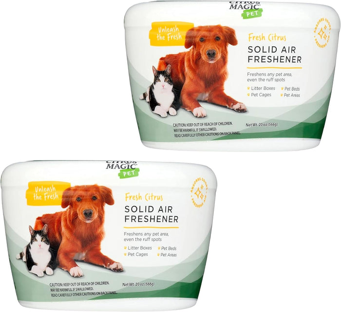 Citrus Magic Pet Odor Absorbing Solid Air Freshener for Home, Air Purifier, Fresh Citrus, Must have Pet Supplies, 8 Oz (Pack of 3)