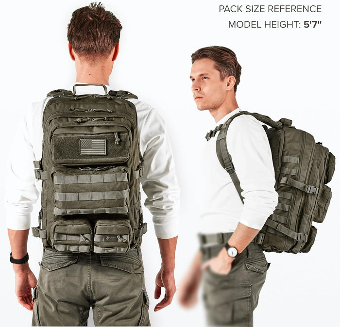 Falko Tactical Backpack 50L, 2.4x Stronger, Large Military Molle Rucksack, Heavy Duty, Work and Outdoors